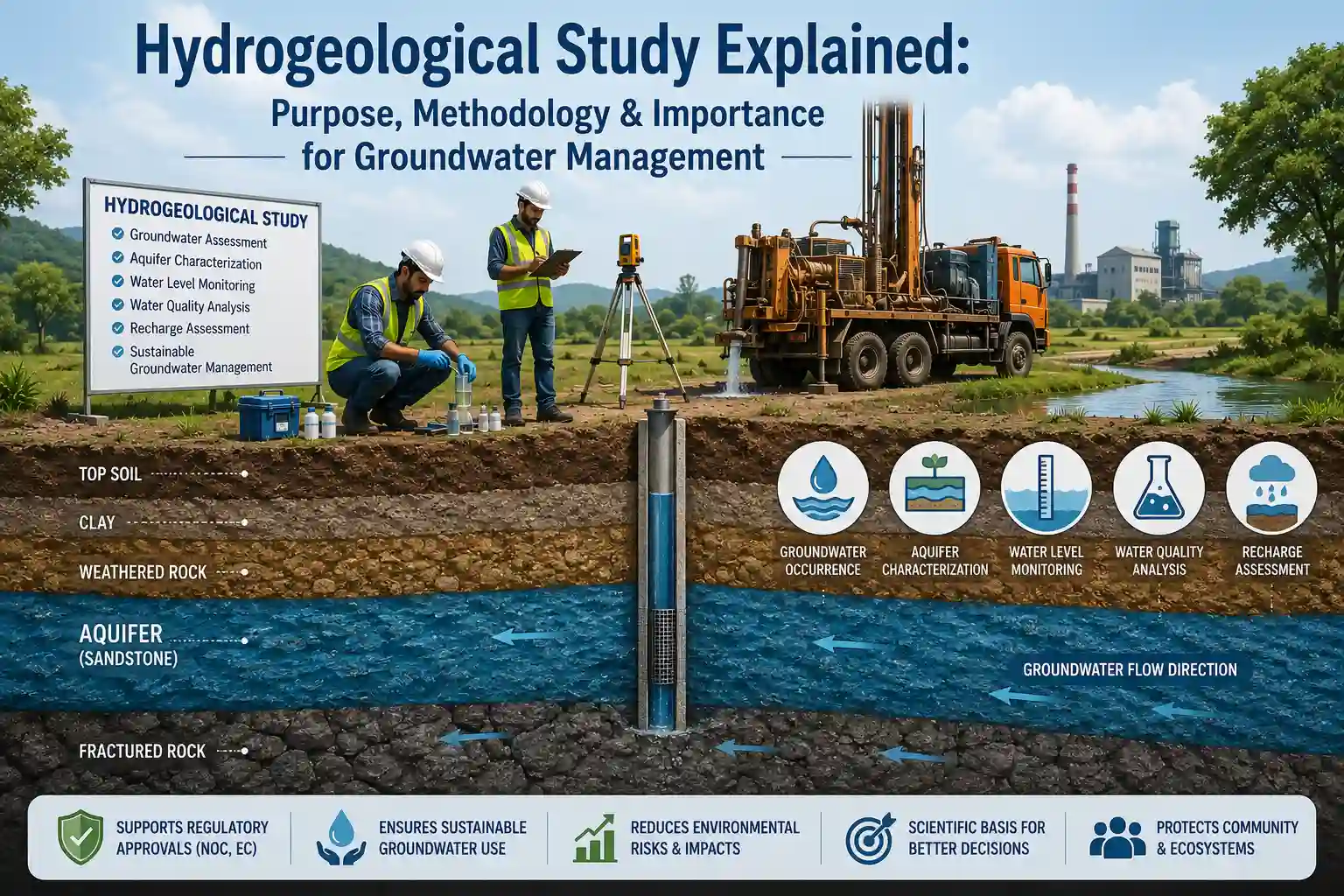 Hydrogeological investigation of aquifers for Groundwater NOC