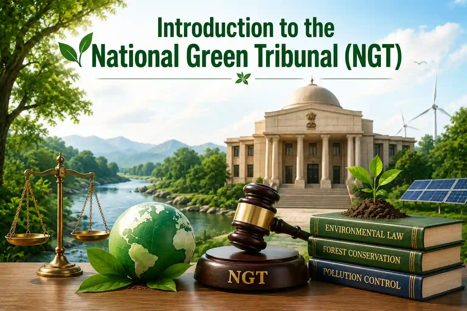 Environmental laws and notifications in India showing pollution control, environmental regulations, sustainability, industrial compliance, and legal environmental framework.National Green Tribunal (NGT) environmental case laws and pollution control judgments in India